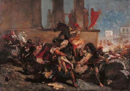 Eugene Delacroix The rape of the Sabine women. oil painting image